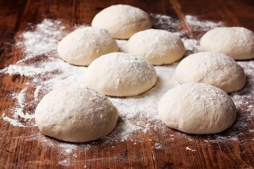 pizza dough in oven